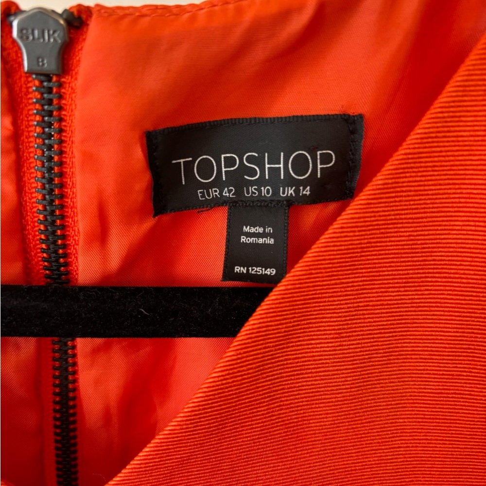 Summer Topshop Bright Orange Sleeveless Cutout Romper - Picture 5 of 8